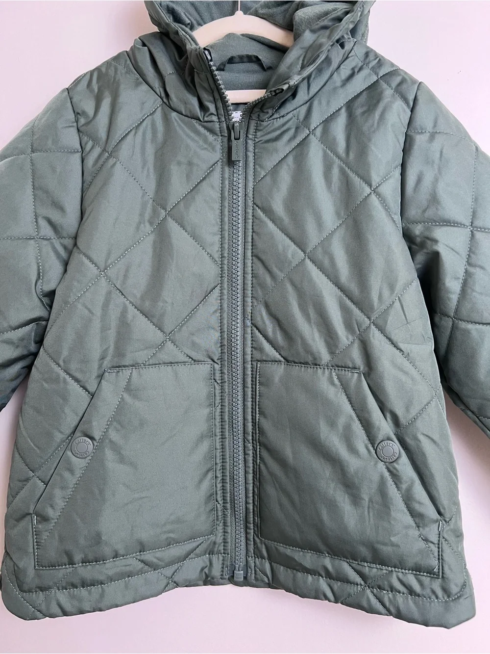 Carter’s Girls 4T Sage Green Quilted Hooded Jacket Coat